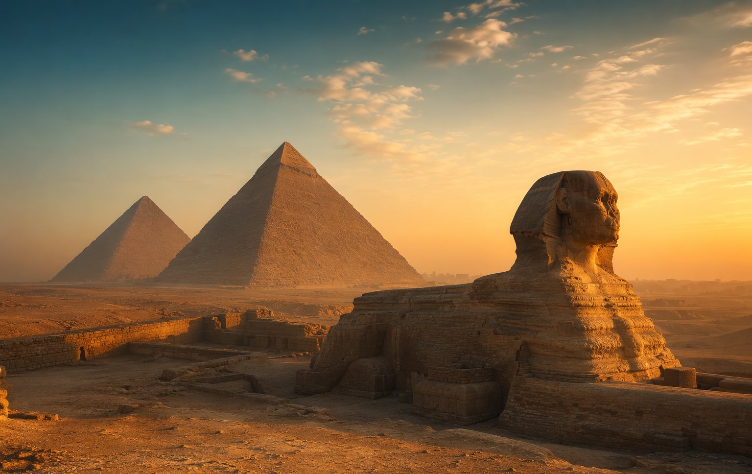 Cairo, Egypt — Pyramids, the Nile and four thousand years in one skyline