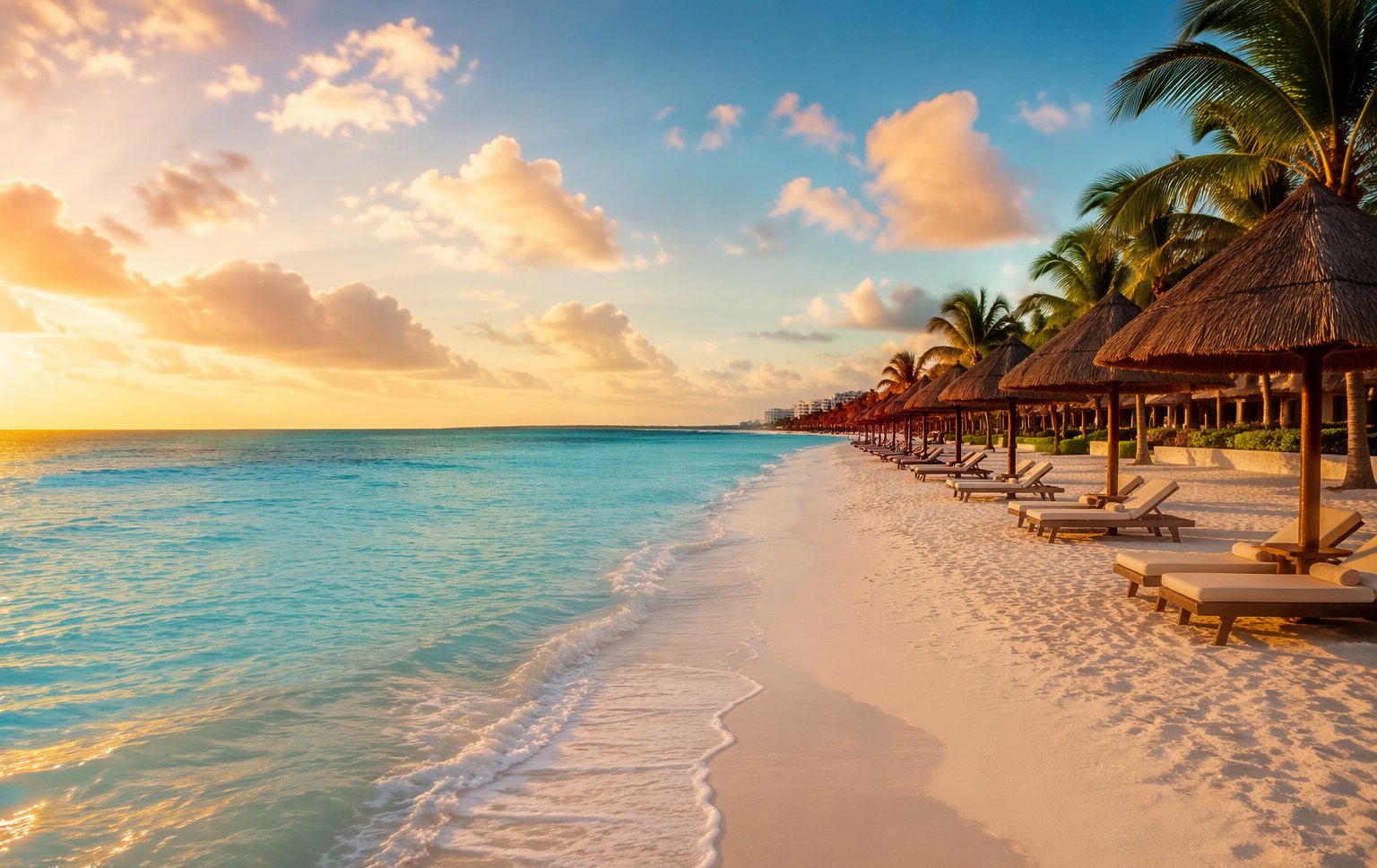 Cancún, Mexico — Caribbean water, Mayan ruins and hotel-zone sunsets